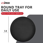 Winco TFG-14K Round Fiberglass Tray with Non-Slip Surface, 14-Inch, Black - color: Black, size: 14"