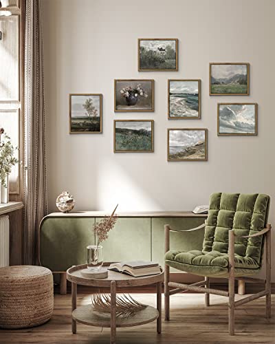 InSimSea Framed Canvas Wall Art Vintage Decor, Home Decor Danish Coastal Landscape in Stormy Weather Classical Paintings, Coastal Wall Art for Living Room Bedroom Office Decor, 8"x10" - color: Danish Coastal, size: 10"L x 8"W