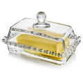 6.5'' Clear Glass Butter Dish with Handled Lid,Classic 2-Piece Design Butter Keeper For Countertop,Dishwasher Safe - size: 6.5 inches