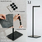 MARMOLUX ACC Free Standing Matte Black Toilet Paper Holder Stand Black Marble Base and Storage - 4 Jumbo Roll Bathroom Hardware Toilet Paper Stand - Stainless Steel Standing Toilet Paper Holder - color: Matte Black/Black Marble