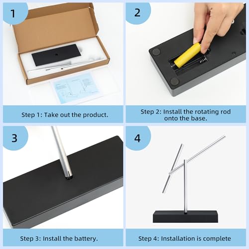 CulinaryEdge Kinetic Energy Sculpture Sticks – Battery Powered Motion Desk Toy, Elegant Metal Physics Decor for Office and Home