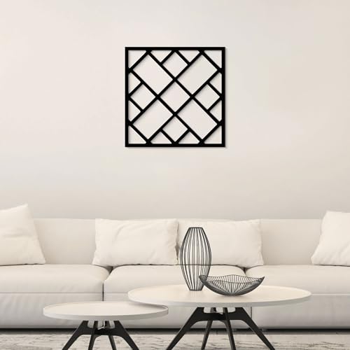 GlintHome Black Metal Wall Art - Minimalist 3D Textured Abstract Sculptures Wall Art for Garden Living Room Bedroom Office Bathroom Home Decor - color: Black-006, size: Small