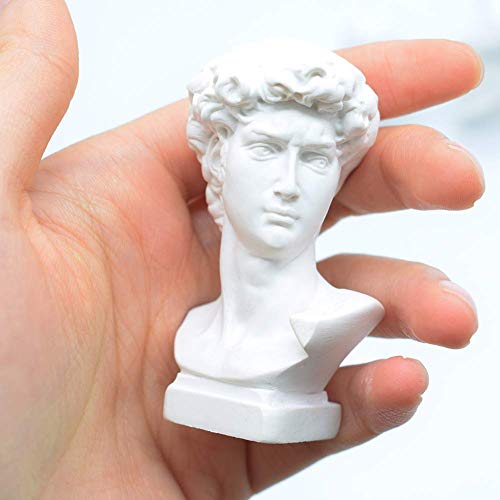 Resin Bust Statue 2.76 Inch Plaster Figurines Mini Home Decoration Sculpture White for Art Hobbyist-David - size: David