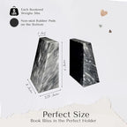 Modern Wedge Marble Bookends (Cloud Gray) - color: Cloud Gray