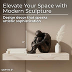 Sagebrook Home Resin Modern Glam Sitting Man Sculpture - Thoughtful Polyresin Decorative Figurine for Home, Office, Bedroom & Living Room - 8" Bronze & Copper - size: 8.0" H