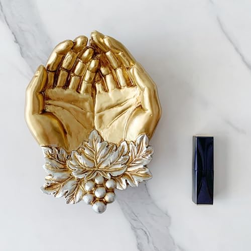 Jewelry Dish, Resin Hand Shaped Ring Holder Jewelry Organizer, Trinket Dish Tray for Christmas Birthday Wedding Gifts - color: Hands