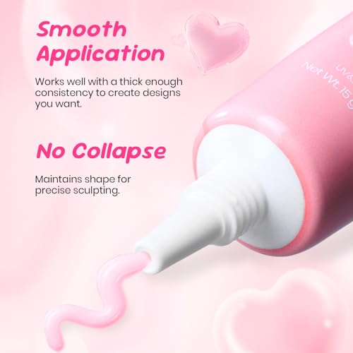 Beetles Pink 3D Nail Sculpting Gel for 3D Gel Nail Art, 15ml Professional Pink Sculpt Gel Easy One-Step Shaping No Wipe U V/LED Cure for DIY Salon Gifts for Women - color: 4-Pink 3D Gel Nail Art