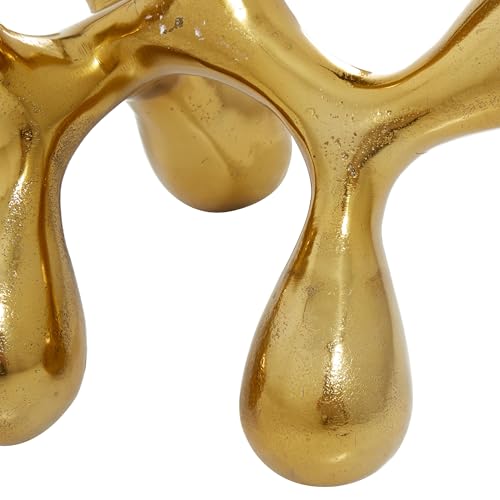 CosmoLiving by Cosmopolitan Aluminum Metal Abstract Decorative Sculpture Home Decor Statue, Accent Figurine 11" x 11" x 12", Gold