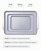 Caraway Non-Stick Ceramic Baking Sheet Trio - Naturally Slick Ceramic Coating - Non-Toxic, PTFE & PFOA Free - 18 x 13" Large, 15 x 10" Medium, & 9" x 13" Small - Black - color: Black, size: Baking Sheet Trio