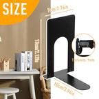 10 Pairs Metal Book Ends for Shelves, Heavy Duty Bookends for Office Home Kitchen Decorative, Nonskid Book Ends to Hold Heavy Books Black