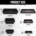 HORUSDY 3-Piece Magnetic Parts Tray Set, Tool Trays for Storage Organizer Screw, Bolts, Washers, Nuts and Small Tools. Tool Gifts for Men, Black - style: 3-Piece Magnetic Tray - Collapsible Black