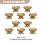 NUPTIO Small Gold Vases for Centerpieces: Brass Compote Vases for Flowers - Metal Pedestal Bowl Decor for Wedding Table Home Set of 10