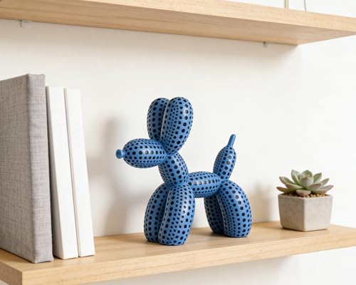 Balloon Dog Statue Decor Polka Dot Dog Cool Stuff to Put on Shelves, Blue Balloon Dog Statue Decoration Fun Paperweight, 5 inch Versatile Color Options - color: Blue