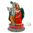 alikiki India Idol Radha Krishna Figurine - 3.9”H Hindu Murti God Krishna Radha Statue for Car Dashboard Decor Home Office Temple Mandir Altar Shrine Pooja Decor Diwali Spiritual Gifts - size: 3.9”H