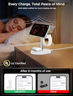 Hevanto 2026 3 in 1 Wireless Charging Station for Apple MagSafe Charger, 15W Fast Magnetic Mag-Safe Charger Stand for iPhone 17 16 15 14 13 12 Apple Watch AirPods Series, Gray&White - color: Gray&White