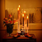 4PCS 5 Arm Acrylic Candelabra for Table Wedding Centerpiece,Crystal Clear Candle Stick Holders Candelabra Centerpiece Stands with Removable Lampshade for Party Easter Baby Shower Fit 0.8 LED Candle - size: 22.6"Tall