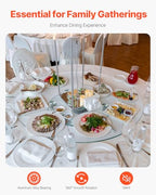 VEVOR 30 in Glass Lazy Susan Turntable, Tempered Glass Dining Table Centerpiece with 6 Rotating Wheels, 360° Smooth and Silent Spin Tabletop Rotating Tray, for Family Gatherings, Banquets & Weddings - size: 30 "