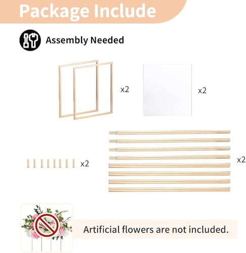 Nuptio Wedding Centerpieces Gold Vases: 2 Pcs 23⅝ inch Tall Flower Stand Metal Floor Vase Column Geometric Centerpiece Stands Rectangular Display Rack for Weddings Party Decoration - size: 23⅝" H x 2 Pcs