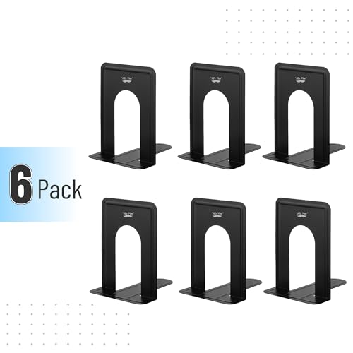 Mr. Pen- Book Ends, Black, 6 Pack, Heavy Duty Metal Bookends for Shelves, Book Holders for Shelves, Metal Bookends - color: Black, size: 6 Pack