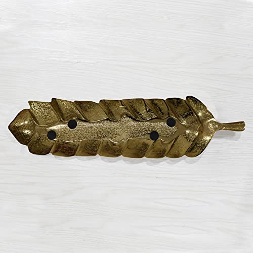 BBH Home's Handmade Gold Novelty Shaped Aluminium Tray 15.78 x 3.74 x 1.18 AMBBVK033AB2020 - color: Gold
