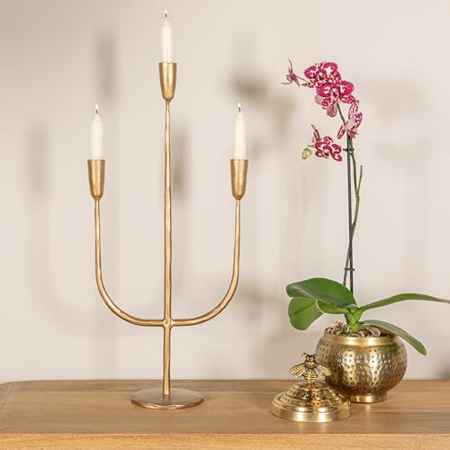 Creative Co-Op Round Hammered Metal Container with Bee Finial, Brass Finish - style: Bee