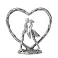 Anniversary Wedding Gift for Her Wife Husband Couple， Antique Silver Metal Couple Figurine Heart Sculpture Love Statue，Romantic 1st to 60th Anniversary,Includes Gift Box and Gift Card，Valentines Gifts - color: Antique Silver