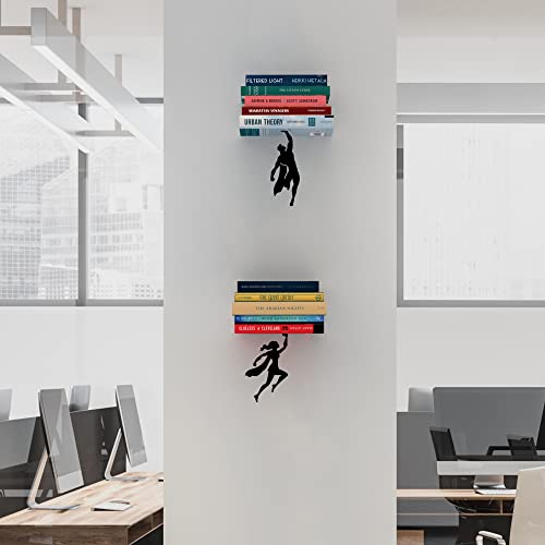Artori Design Floating Bookshelf for Kids, Invisible Metal Book Shelf, Wall Decore Book Lovers Bookshelf (Wondershelf+Supershelf) - size: Wondershelf + Supershelf