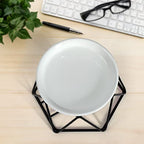 SXCHEN Delicate Romantic Hexagon Shaped Geometric Design Ceramic Tealight Candle Holder Oil Burner, Essential Oil Incense Aroma Diffuser Furnace Home Decoration Stylish Design Black Metal - color: Black
