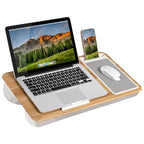 LAPGEAR Home Office Lap Desk with Device Ledge, Mouse Pad, and Phone Holder - Oak Woodgrain - Fits up to 15.6 Inch Laptops - Style No. 91589 - color: Oak Woodgrain, size: Home Office