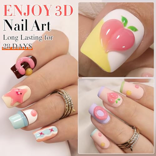 Double Rhythm 0.5 Oz 3D Nail Gel Nail Art Sculpting Gel No Wipe Gel Polish for Nail Designs DIY Nail Art for Drawing, Molding, Sculpture and Decoration (3D Sculpting Gel Pink) - color: Pink