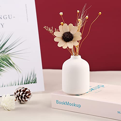 Ceramic Vase for Home Decor,Ceramic Vase, Dried Flower Vase, Living Room Decoration, Flower Arrangement Decoration Shooting Props(White)