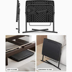X TV Tray Table, Allpop Large TV Dinner Tray for Eating, Adjustable Folding Laptop Table with Book Stand, Cup Holder & Tablet Slot on Couch & Bed, Black