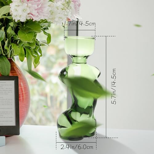 Propagation Vases for Plants Plant Propagation Jars Unique Body Avocado Vase Glass Planter Perfect for Seed Starting Water Rooting and Home Decor Gift for Father - color: Green