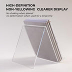Acrylic Book Stand, Book Display Holder 6 x 8, Clear Acrylic Display Easel Transparent Display Stand Holder Tablet Holder for Album, CD, Magazine, Picture, Plate, Artworks, Phone, Tablet - size: 6" x 8"