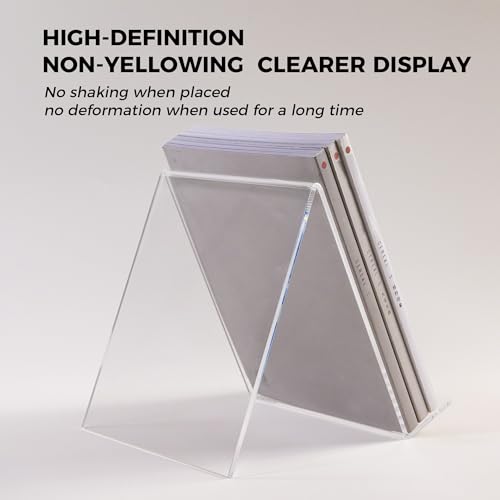 Acrylic Book Stand, Book Display Holder 6 x 8, Clear Acrylic Display Easel Transparent Display Stand Holder Tablet Holder for Album, CD, Magazine, Picture, Plate, Artworks, Phone, Tablet - size: 6" x 8"