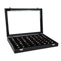 Wudygirl 7 Slots Ring Holder Organizer Box with Transparent Lid Black Jewelry Organizer for Store Display Jewelry Holder for Rings（Ring Organizer） - style: 7 Slot Ring Tray