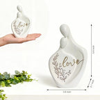 White Couple Lying in Arm Resin Figurine, 5.9" H, Romantic Gifts for Him & Her, Modern Abstract Design, Engagement Anniversary Wedding Keepsake Home Decor - style: Lying in Arm