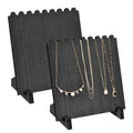 Ikee Design Set of 2 Wood Necklace Jewelry Display Stand for 8 Necklaces, Necklace Display Holder Organizer, Black Color - color: Black