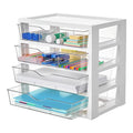 Vtopmart Clear Desk Organizer, 4-Tier Assemble Desktop File Organizer with Drawers, Office Desk Organization for Office Supplies
