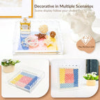 Acrylic Trays for Needlepoint 6" x 6", Scalloped Acrylic Tray with Drawer for Insert Needlepoint, Photos, Art, Fabric, Napkin, Messages Display Basket, Decorative Tray Gift for Home Office - size: 6''x6''x2.5''