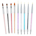 Nail Art Brushes 9Pcs Kit - Painting, Liner, Dotting Tools for Salon - color: b-9pcs