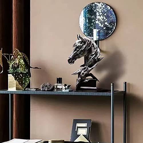 Dlfghos Horse Head Statue Decor Horse Sculpture Horse Decor for Home Coffee Table, Office, Bookshelf, Desk, Living Room, barn, Decor Horse Art Figurine Decorative（2 Pieces Horse Statue） - style: Horse