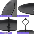 Lucky Will Black Tiered Dessert Serving Tray for Kid's Party Supplies Favors 3 Tier Cupcake Cake Stand for Birthday Tea Afternoon Halloween Christmas Candy Bar - color: Black
