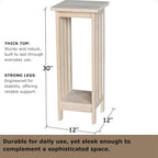 International Concepts Mission Plant Stand, 30-Inch High, Solid Parawood, Unfinished - size: 30 Inch