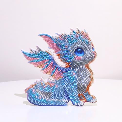 Dragon Diamond Art Painting Ornaments, Tabletop Diamond art Figurines Statues Special Shaped Rhinestone Gem Art Kits ,5D Painting with Diamond Dots Sculpture Ornaments Kits for Beginner Adults - color: Q006