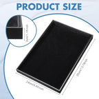 Quelay Stackable Jewelry Tray Jewelry Organizer Tray Showcase Display Empty Plate Bracelet Ring Earring Organizer - color: Black