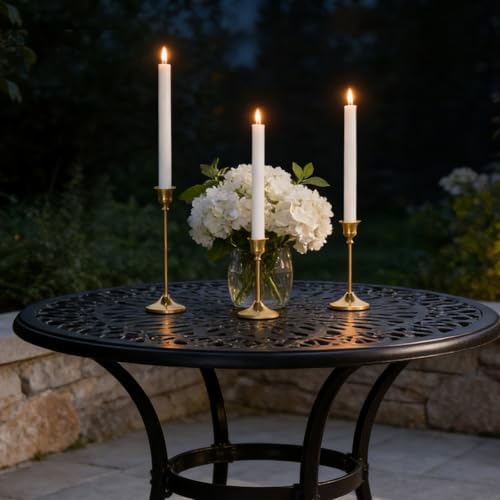 Golden Taper Candle Holders Metal Gold Candlesticks Modern Candle Stick Holders Set of 3 for Dining Table, Weddings & Home Decor - color: Pure Gold