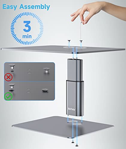 BoYata Monitor Stand, Adjustable Monitor Riser Metal Computer Stand Compatible with TV, PC, Laptop, Computer, iMac, and All Screen Display-Space Grey - color: Space Grey