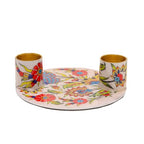 Yair Emanuel Flat Plate Candle Holders for Shabbat 4 Inch Vibrant Pattern Design Modern Judaica Gift (CSE-7 Pomegranates 2) - color: Cse-7 Pomegranates 2