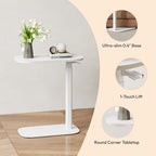 SANODESK Adjustable Overbed Bedside Table Pneumatic Adjustable Height Laptop Computer Standing Desk Cart with Tray, Hospital and Home Use(23.6" W x 13.8" D,White) - color: White, size: Xsmall